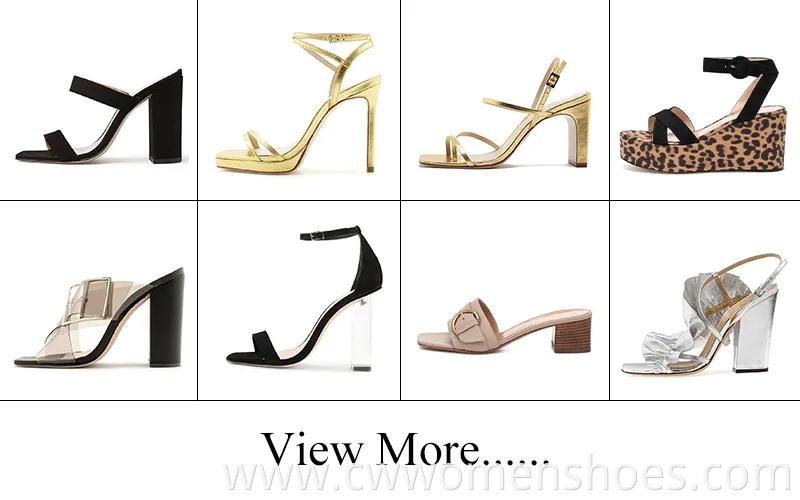 Large Size High Heels Women Silver Block Heel Mules with Crystal Drape